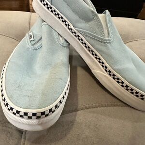 Vans Light Blue Slip-On Sneakers